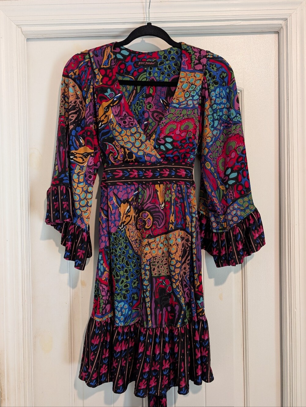 Vintage Betsey Johnson Deer Print Wrap Dress